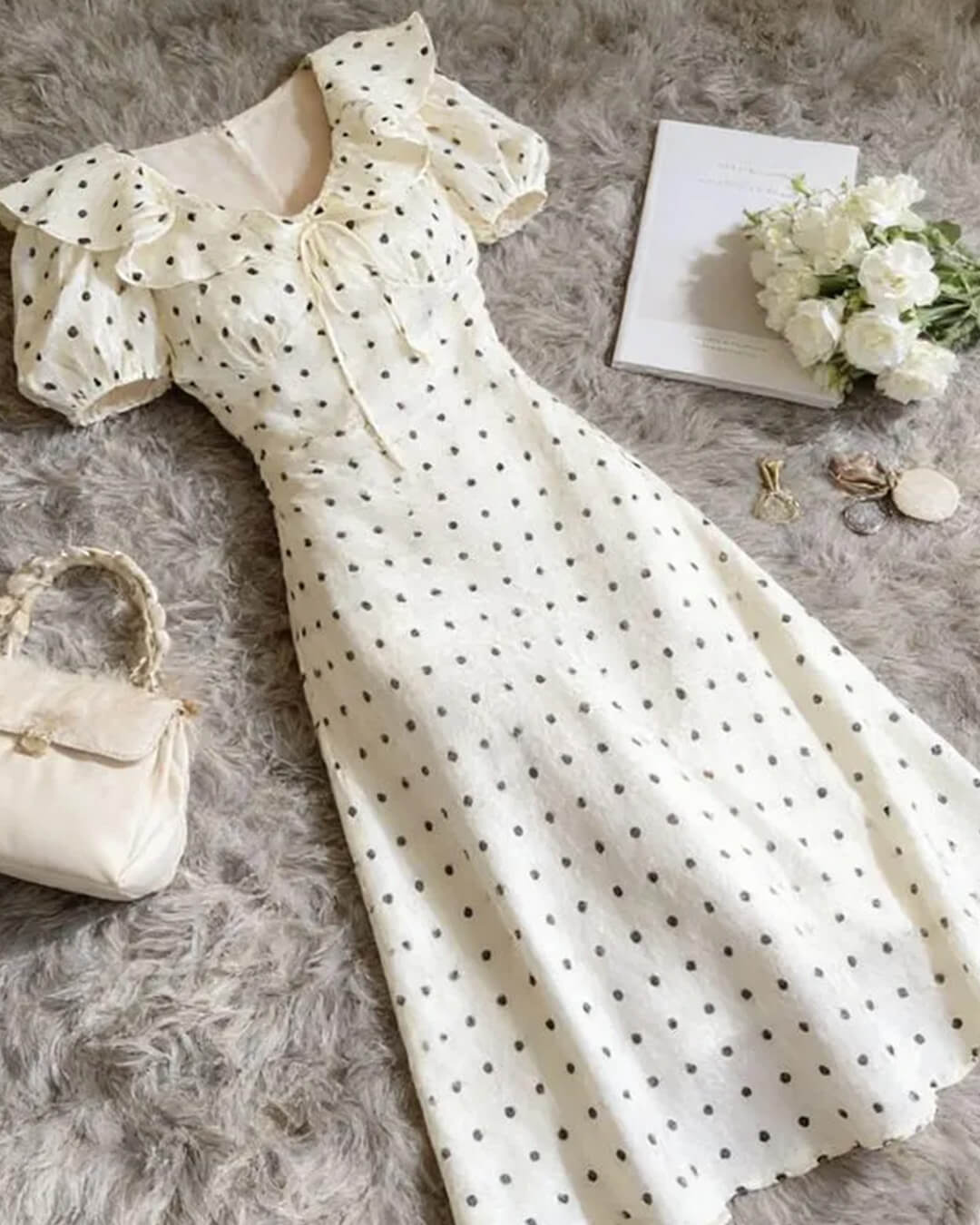 SOERA Bianca Polka Dot V-Neck Maxi Dress - Dresses - SOERA-749699-DEF-XS-97411 XS