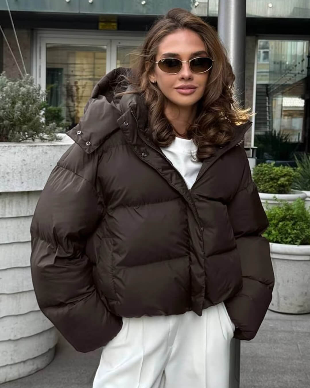 SOERA Hannah Hooded Puffer Jacket - Jackets - Brown S