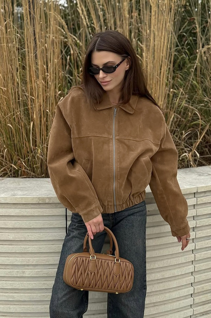 Genoveva Suede Zip Relaxed Jacket