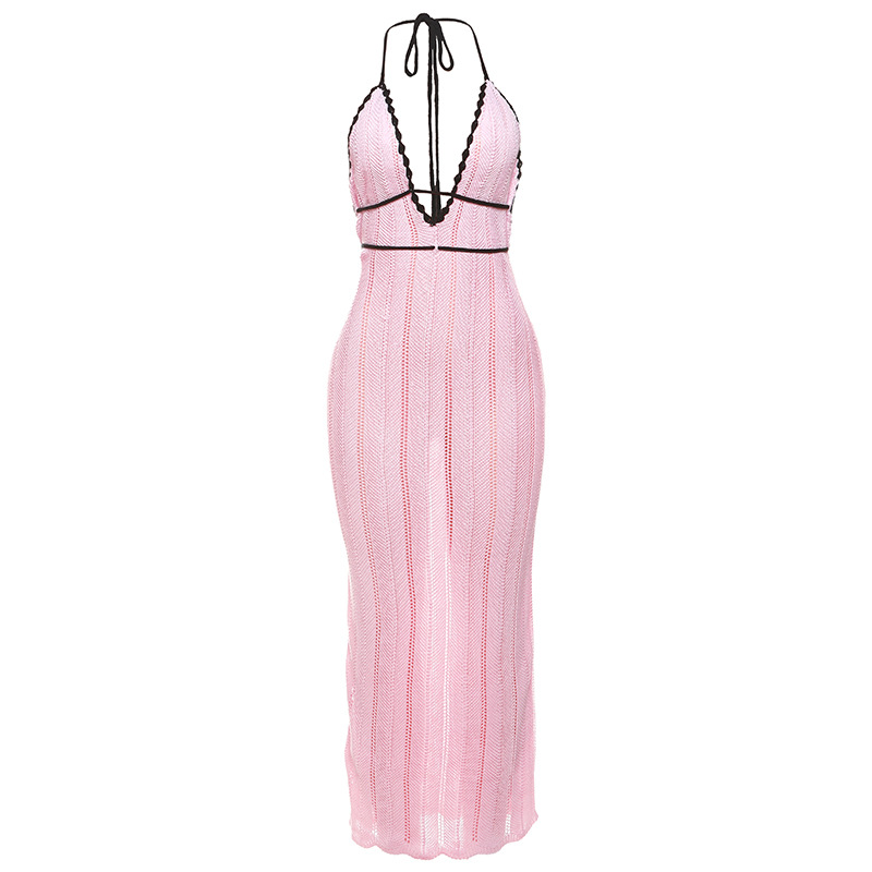 Harley Lace Up Halter Maxi Dress
