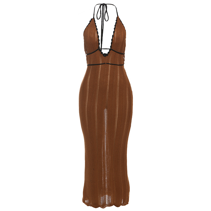 Harley Lace Up Halter Maxi Dress