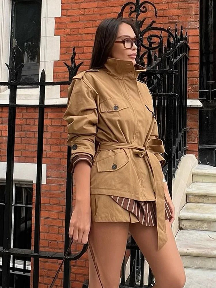 SOERA Ellie High Collar Belted Jacket & Skort Set - Matching Sets - SOERA-140035-CUL-L-76131 Skort L