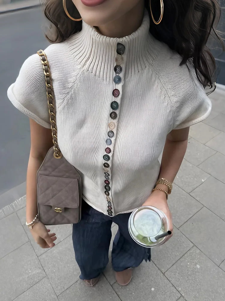 Nadia Ribbed Knit Cardigan Top