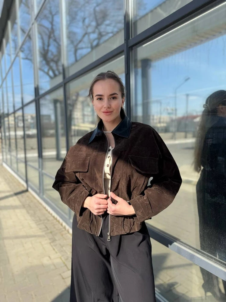 Sharmaine Slim Fit Faux Suede Jacket