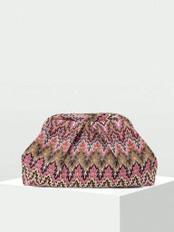 Bianca Jacquard Pleated Clutch