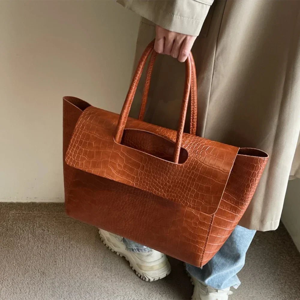 SOERA Jessica Embossed Leather Tote - Bag - SOERA-656131-DEF-OS-09155 Brown
