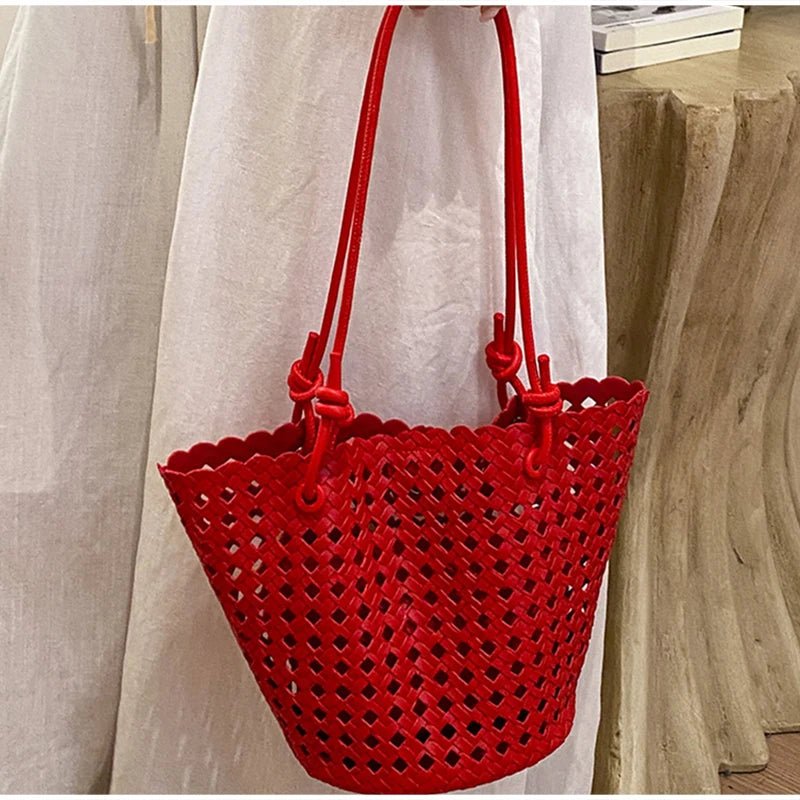 SOERA Matilde Woven Bucket Bag - Bag - SOERA-140483-RED-OS-34595 Red