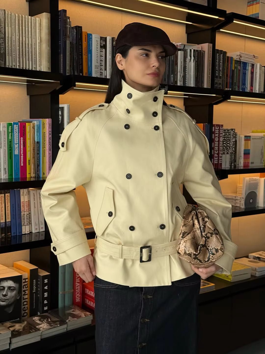 SOERA Amanda Stand Collar Trench Coat - Coat - SOERA-564867-B-M-86531 Beige M