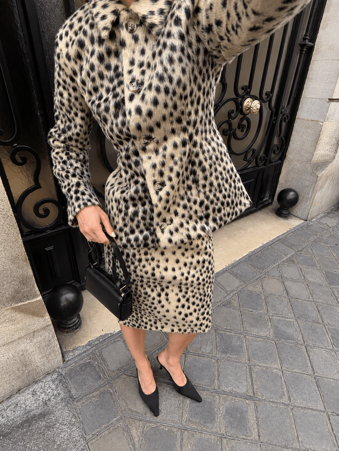 Carmen Leopard Faux Fur Jacket & Skirt Set