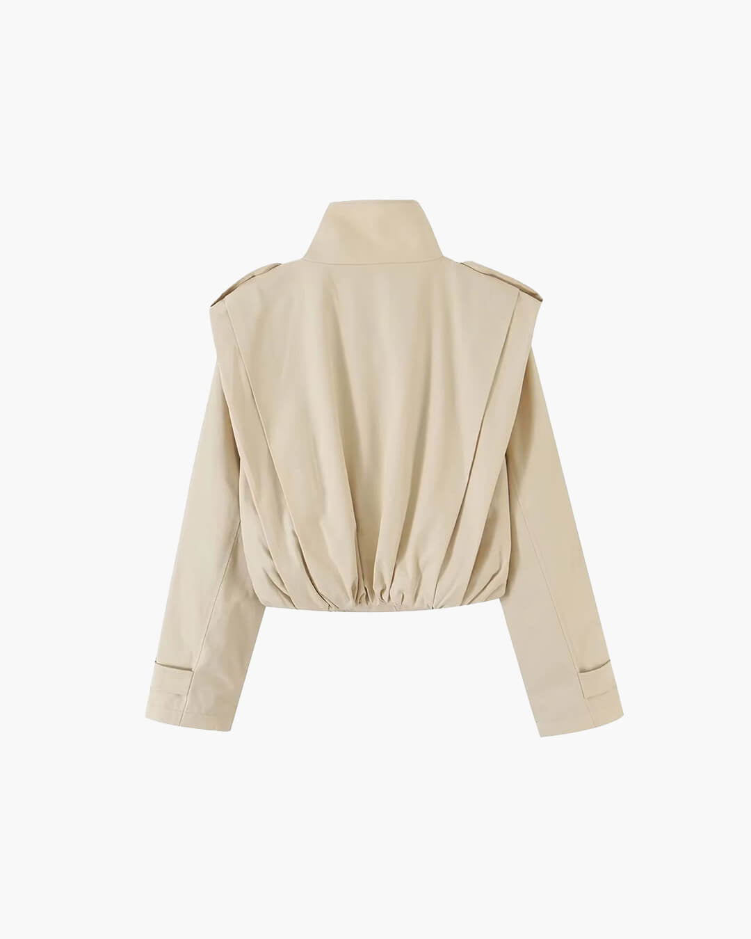 SOERA Jane Pleated High Collar Trench Coat - Coat - SOERA-577027-ASP-M-86819 Beige M
