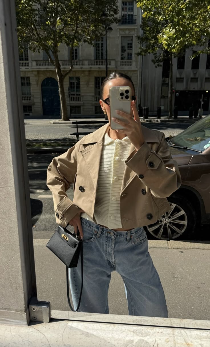 SOERA Natalie Cropped Double Breasted Trench Coat - Coat - SOERA-283267-KHA-XS-33891 Beige XS