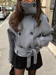 Ruth Double-Breasted Turtleneck Coat