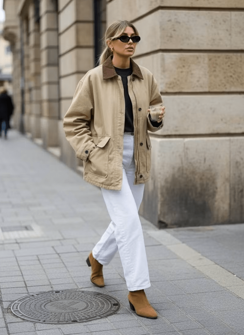 SOERA Sara Vintage Utility Canvas Jacket - Coat - SOERA-995587-KHA-S-58467 Beige S