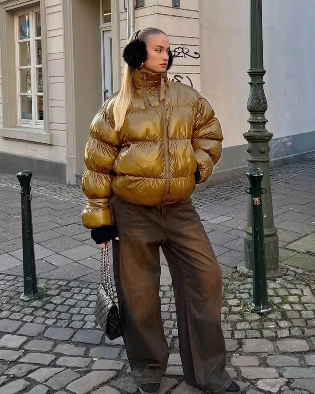 SOERA Olivia Shiny Puffer Jacket - Coats & Jackets -  Gold S