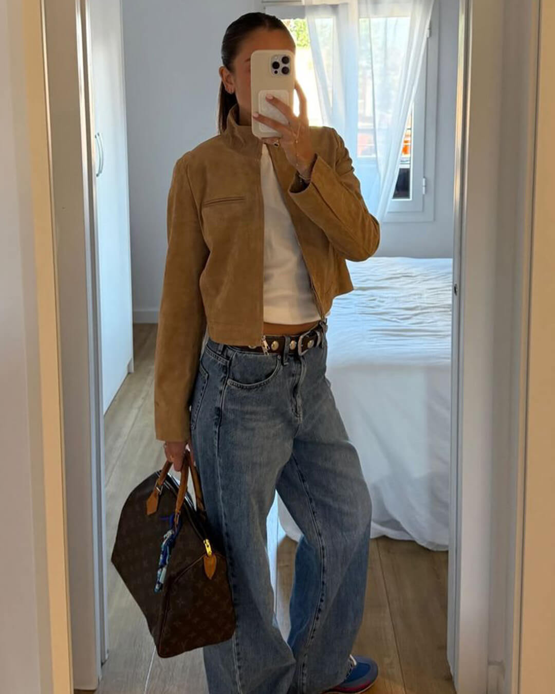SOERA Yza Suede Cropped Bomber Jacket - Coats & Jackets - Ls1774004001185429327 Beige XL