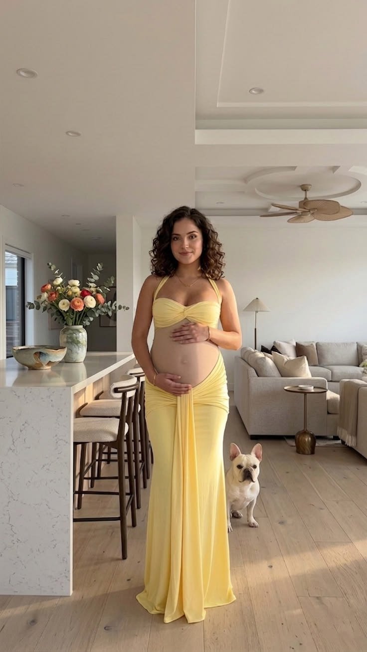 SOERA Bianca Mesh Waist Tie Cami Bodycon Maxi Dress - Dress -  Yellow L
