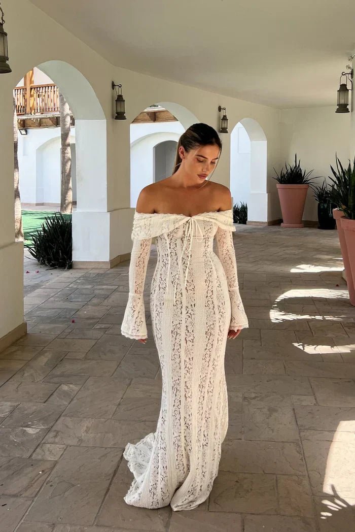 SOERA Abby Off Shoulder Lace Maxi Dress - Dresses - mm1770383550816156950 S