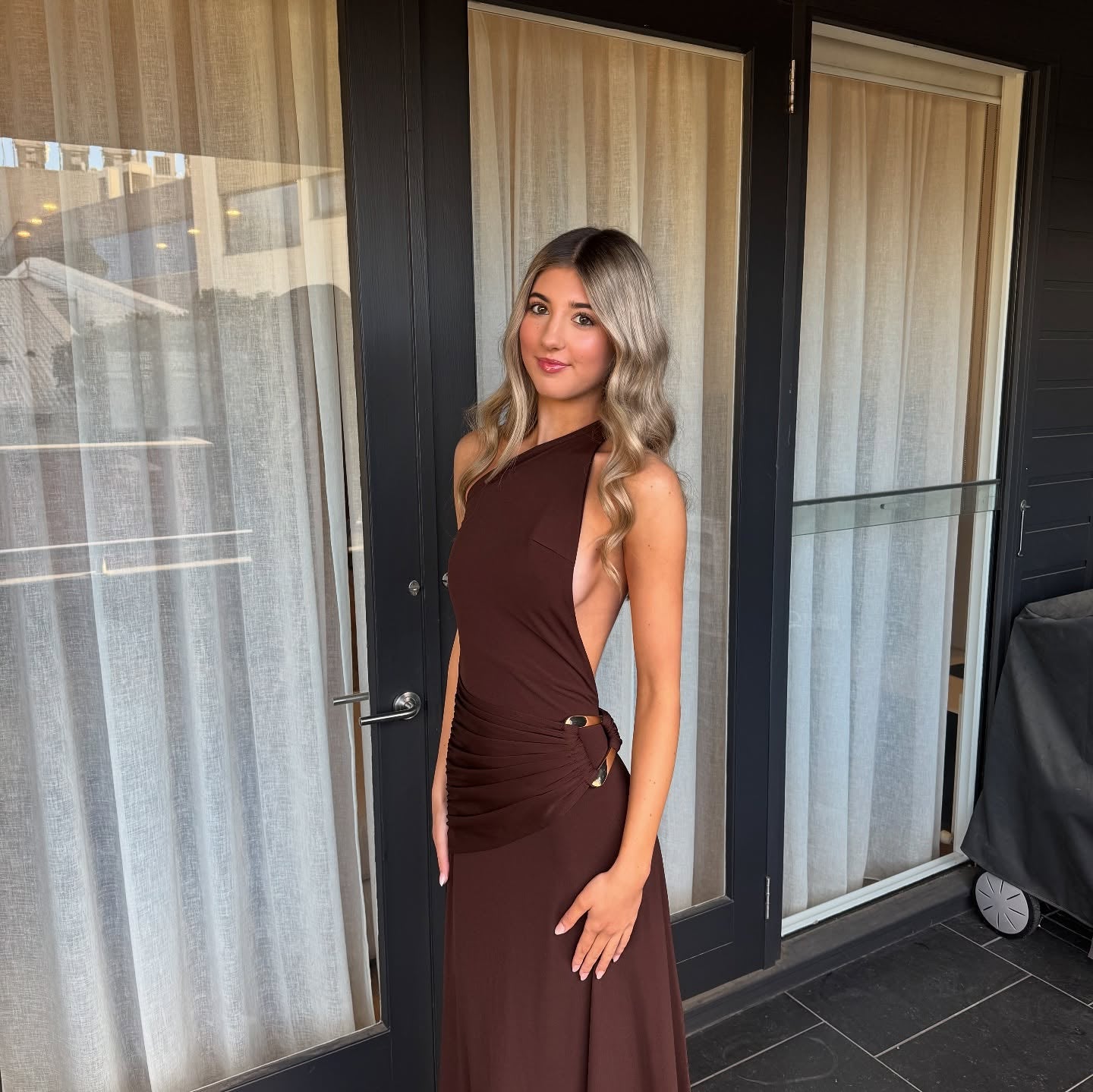 SOERA Celeste One-Shoulder Bodycon Maxi Dress - Dresses -  Brown S