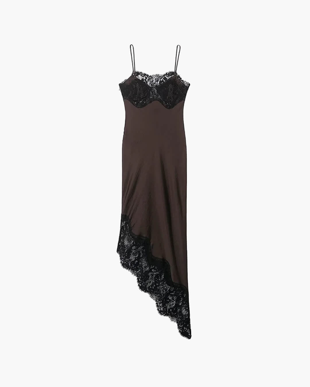 SOERA Jenica Lace Satin Sling Dress - Dresses - 1005010443023494-;qc1768904312382123323 Brown S
