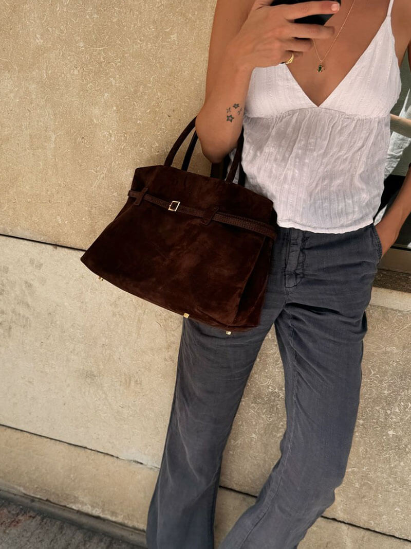 SOERA Dalila Suede Bag - Handbags - DBAD2-WK384002 Beige Regular