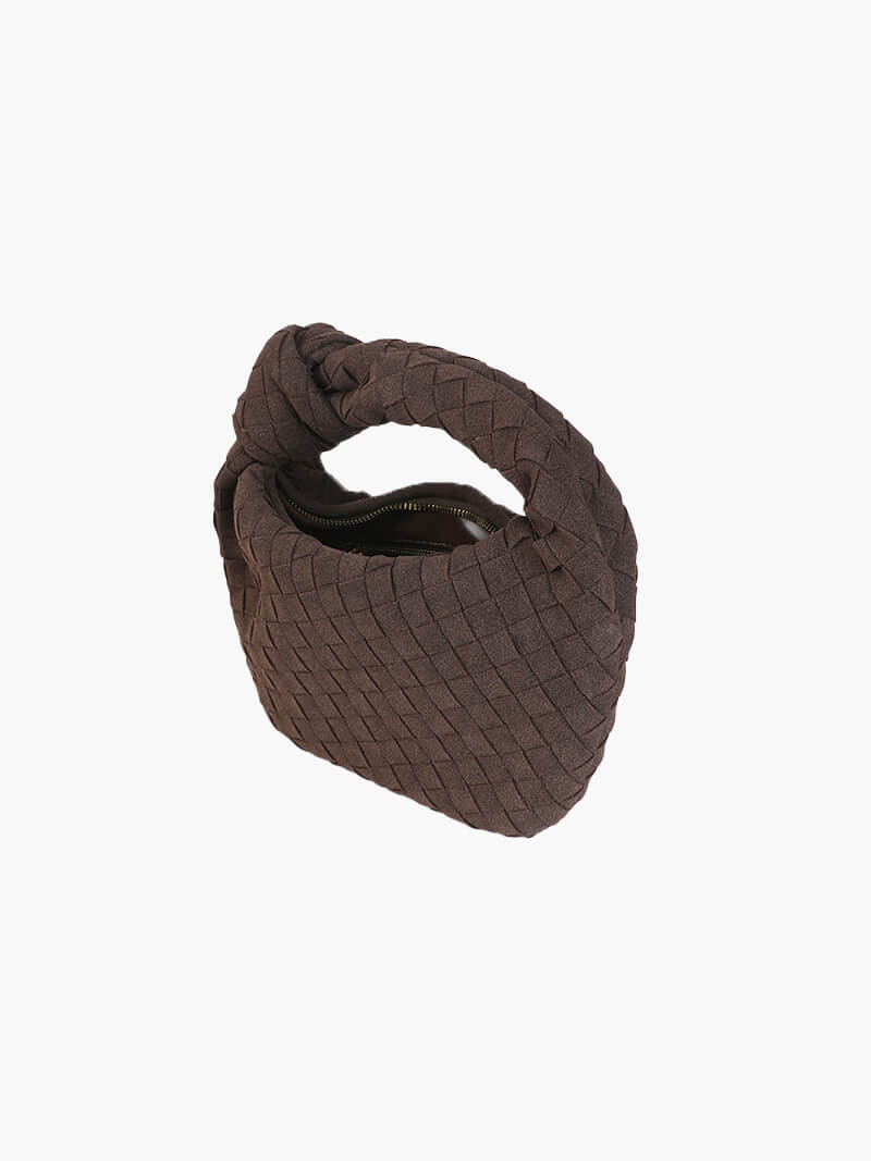 SOERA Woven Bag mini suede - Handbags - DBAD2-WK272004 Coffee