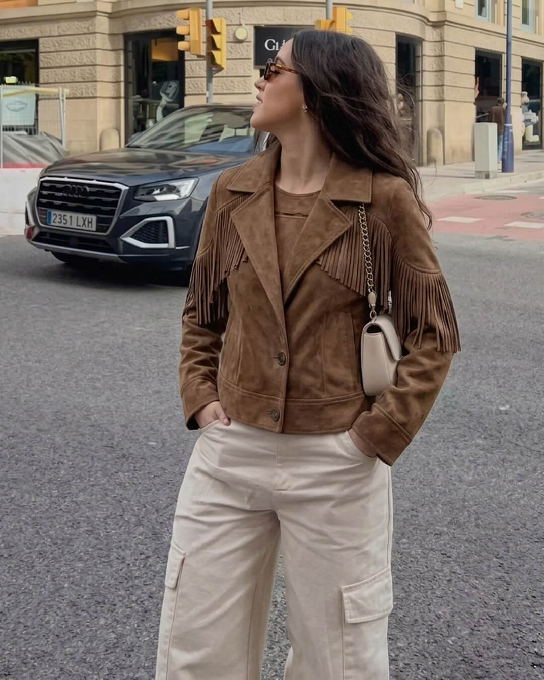 SOERA Alicia Suede Lapel Cropped Jacket - Jacket - SOERA-746819-BRO-S-91395 S