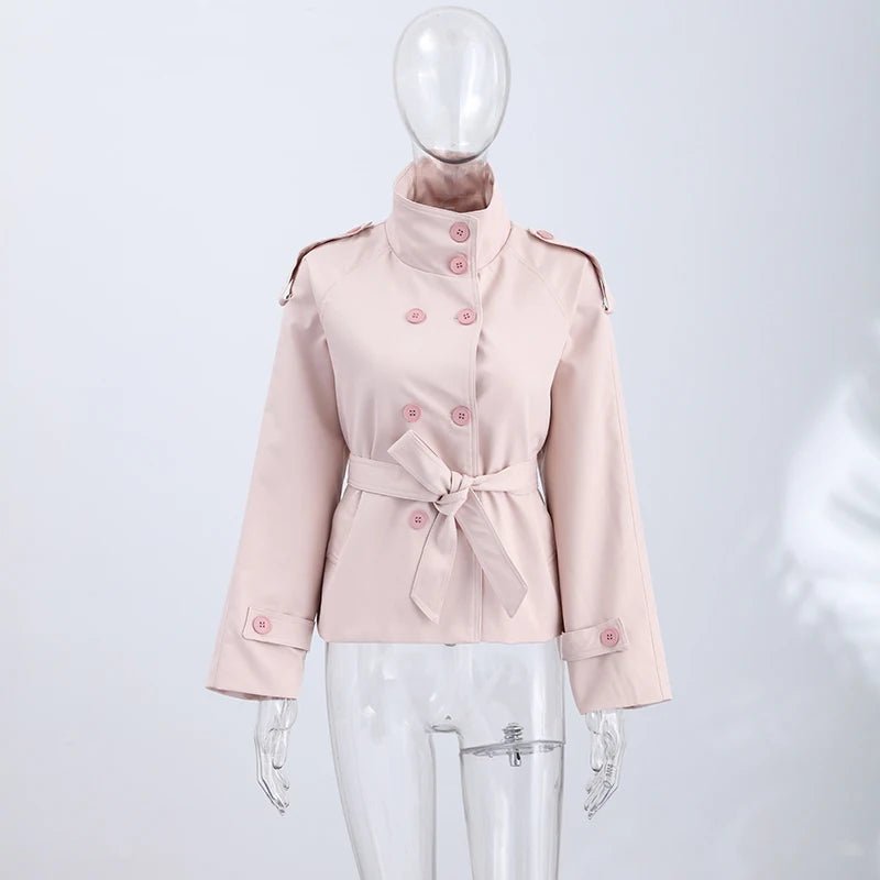 SOERA Amy Belted Trench Jacket - Jacket - SOERA-188035-1-S-31523 Pink S