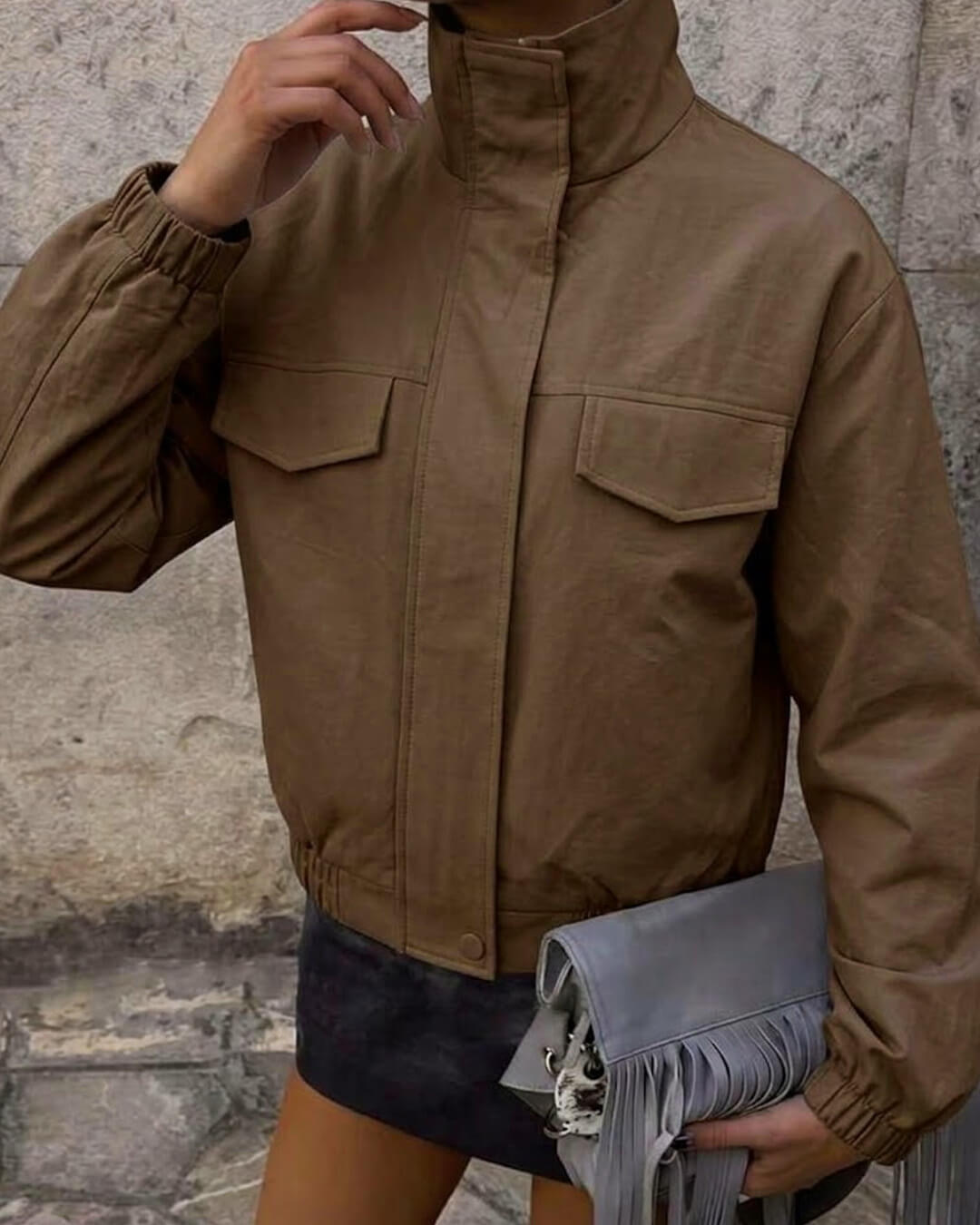 SOERA Dida Brown Zip Jacket - Jacket - SOERA-960067-M-BROWN-33955 Brown M