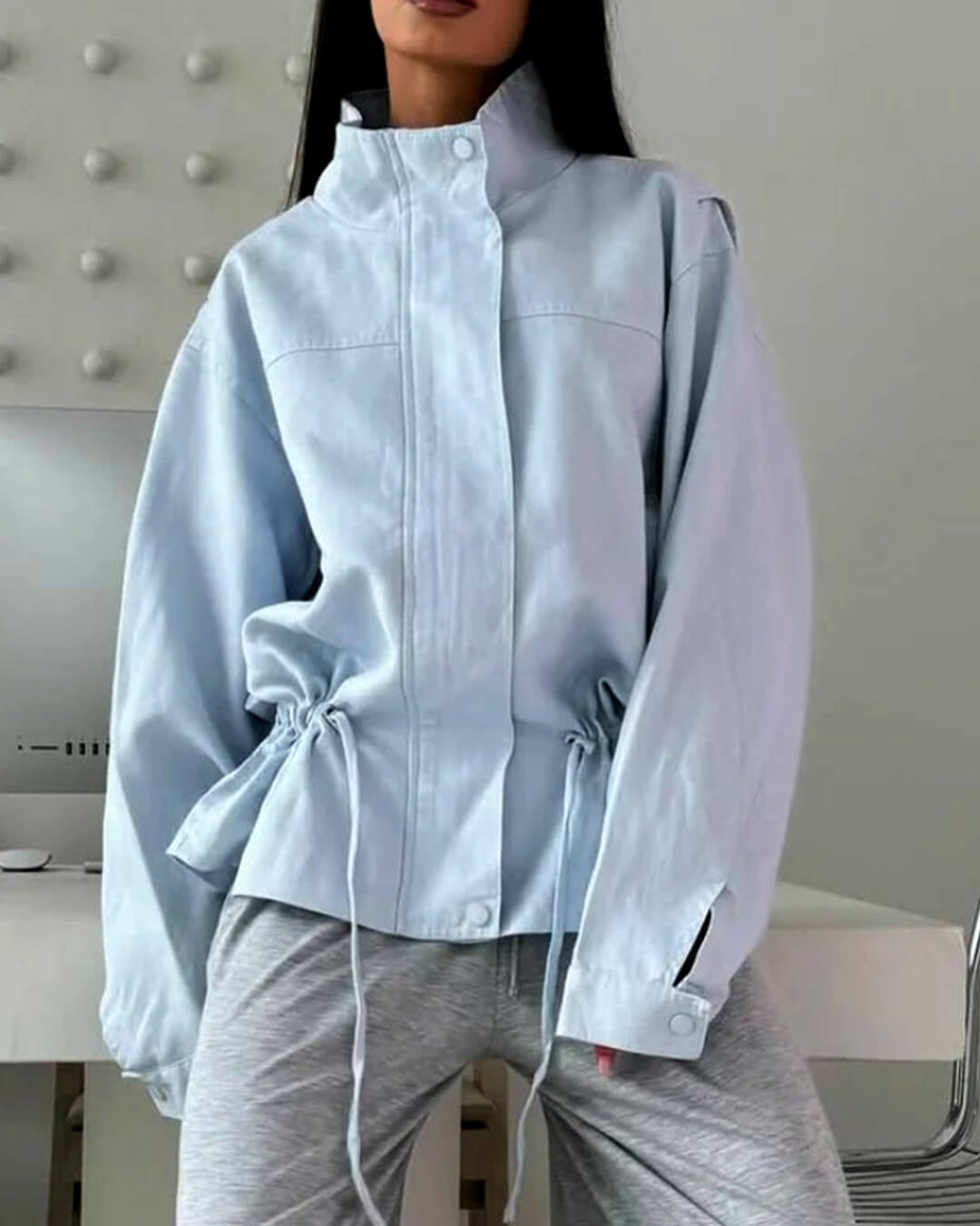 SOERA Esther Stand Collar Jacket - Jacket - SOERA-381763-BLU-M-90915 Blue M