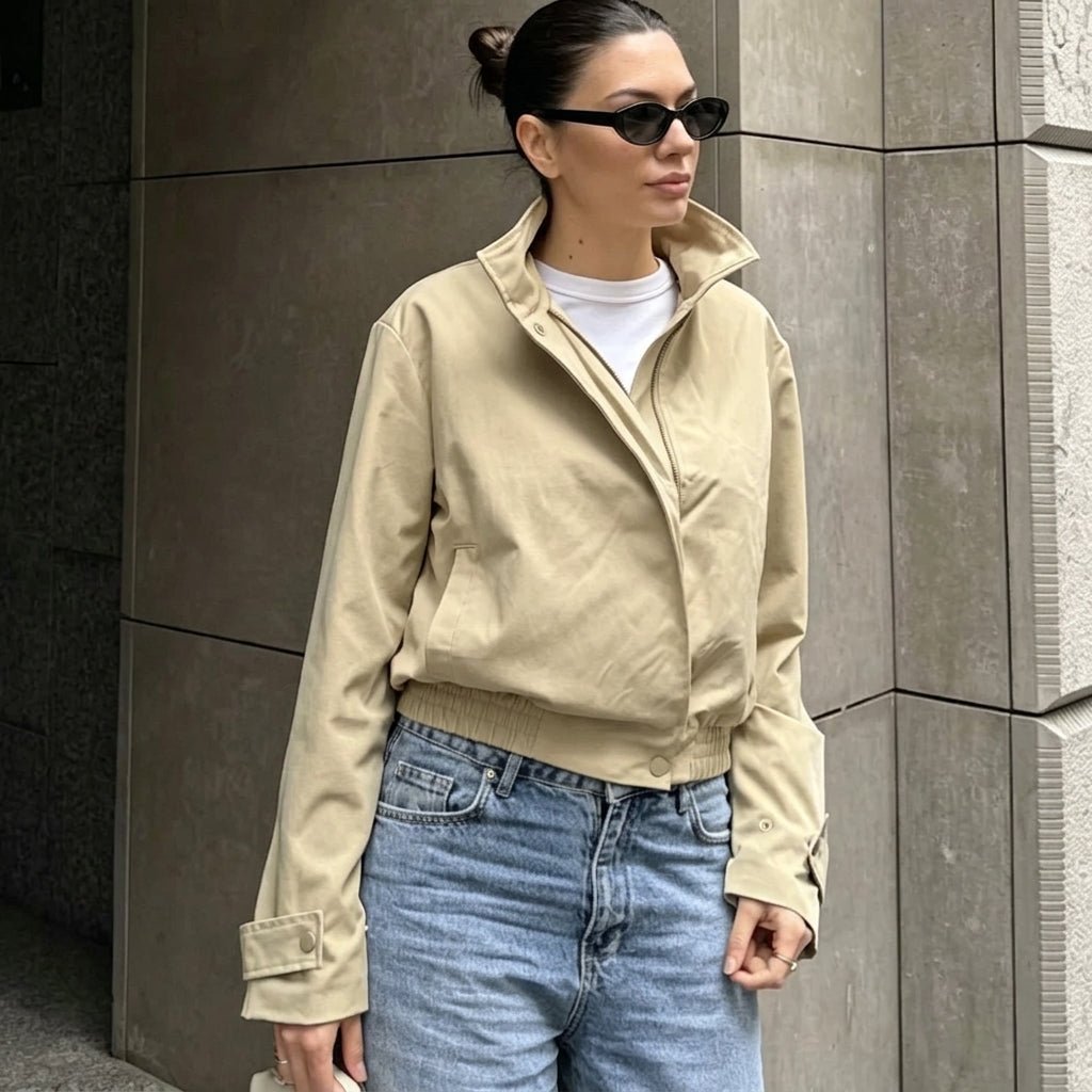 SOERA Jenny High Neck Zip Jacket - Jacket - SOERA-894787-DEF-OS-74435 Beige S