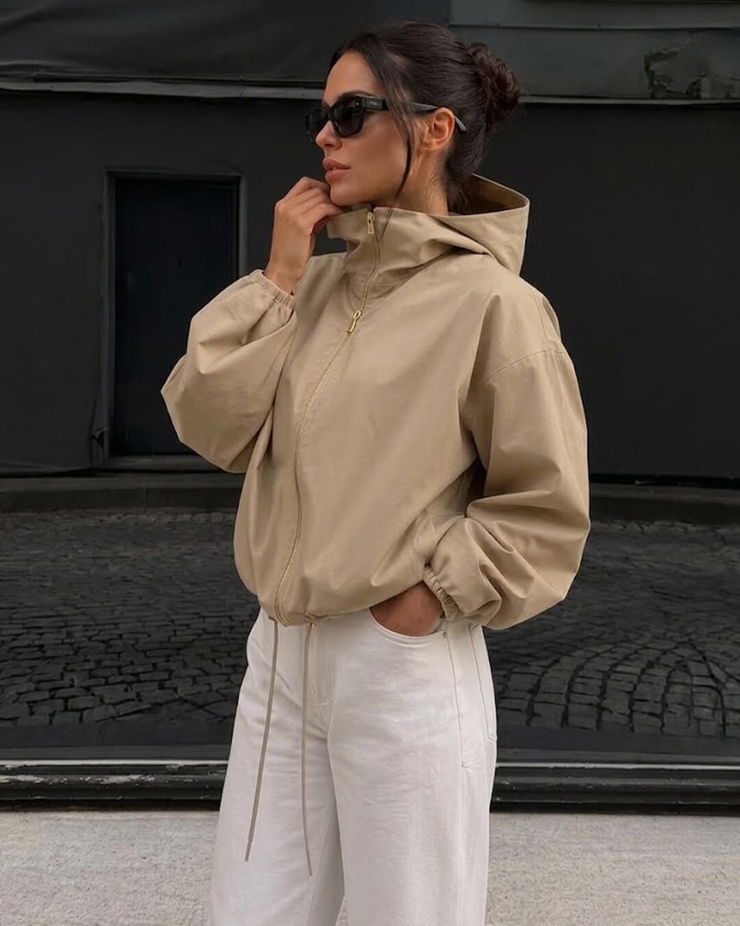 SOERA Julia Hooded Zip Jacket - Jacket - SOERA-372099-KHA-S-45795 Beige S
