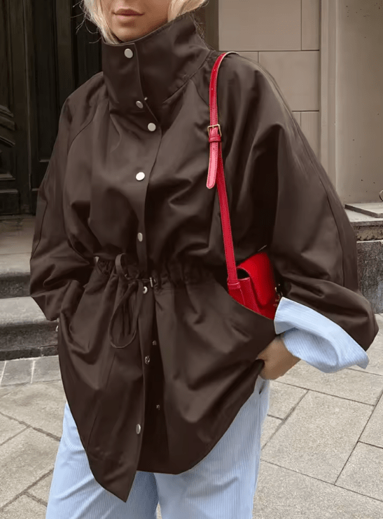 SOERA Rebecca Contrast Collar Windbreaker Jacket - Jacket - SOERA-543043-DEF-OS-88422 Brown S