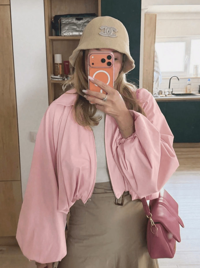 SOERA Sandra Cropped Balloon Sleeve Jacket - Jacket - SOERA-133763-PIN-L-09795 Pink L