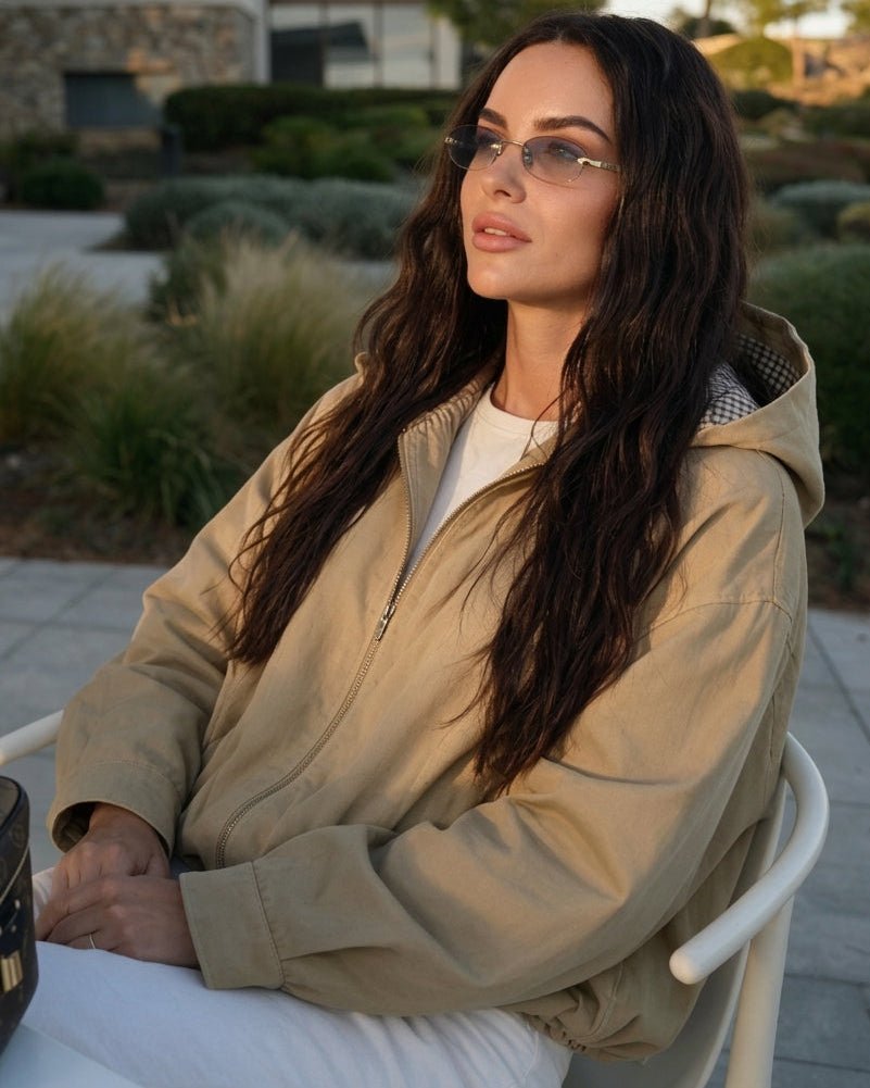 SOERA Angela Drawstring Hooded Zip Jacket - Jackets - SOERA-216963-1-S-79843 Beige S