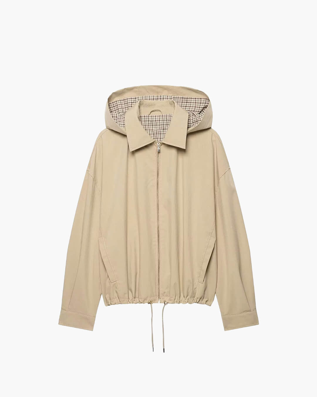 SOERA Angela Drawstring Hooded Zip Jacket - Jackets - SOERA-216963-1-XS-47075 Beige XS