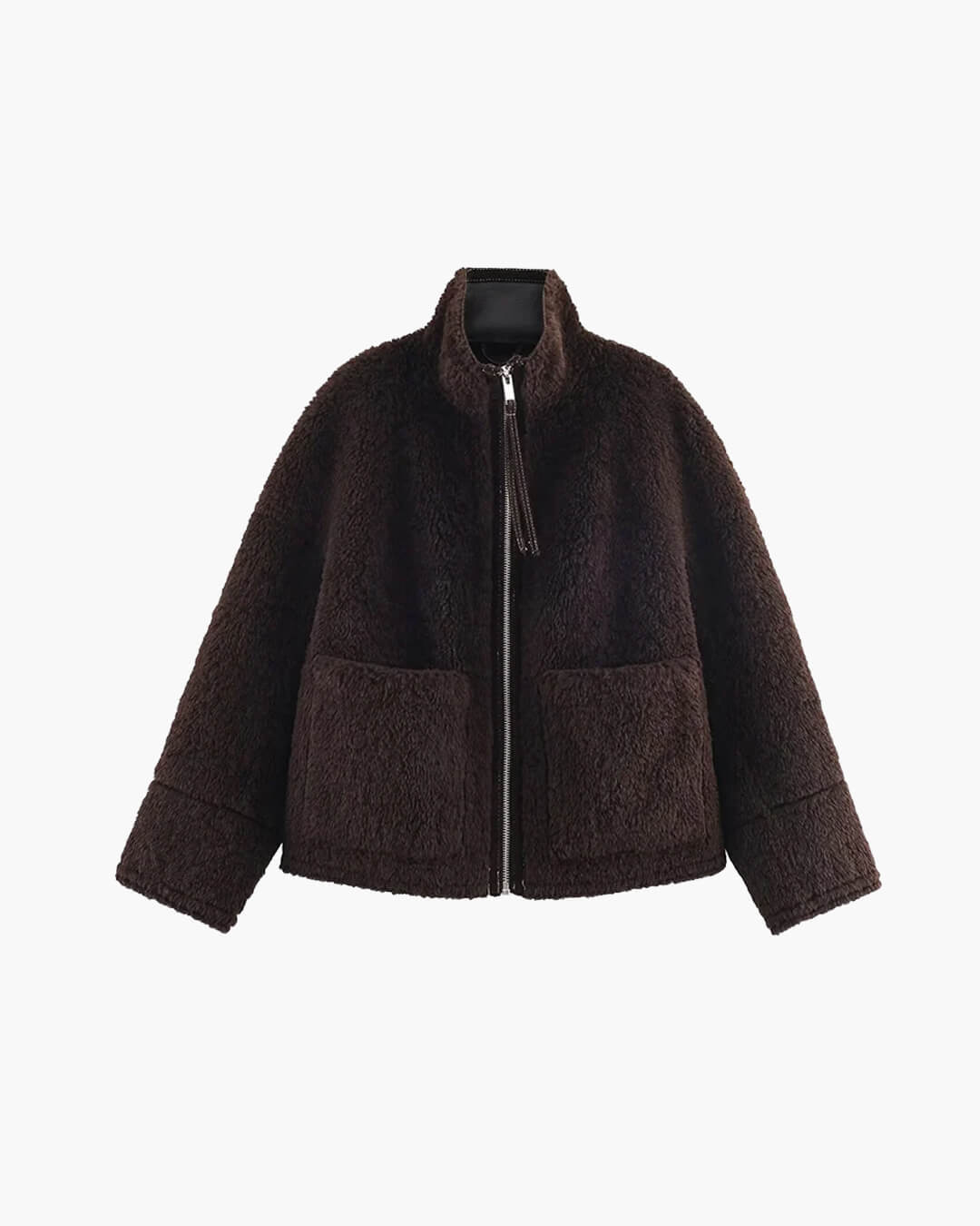 SOERA Carol Stand Collar Faux Fur Jacket - Jackets - 3256810101475923-;sT1763625122511630775 Dark Brown XS