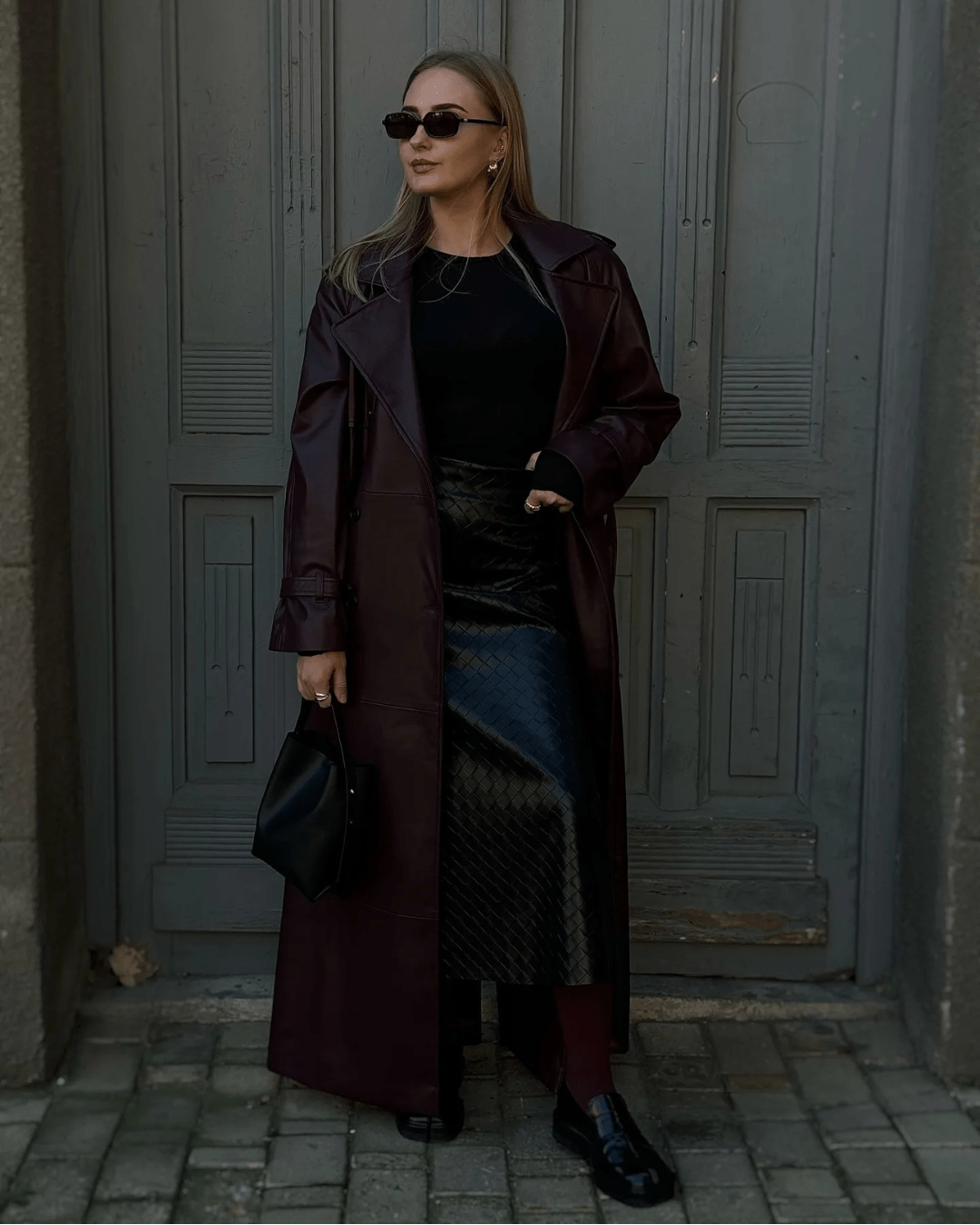 SOERA Cassy Faux Leather Maxi Trench Coat - Jackets - AV1764442362183661000 Burgundy XS