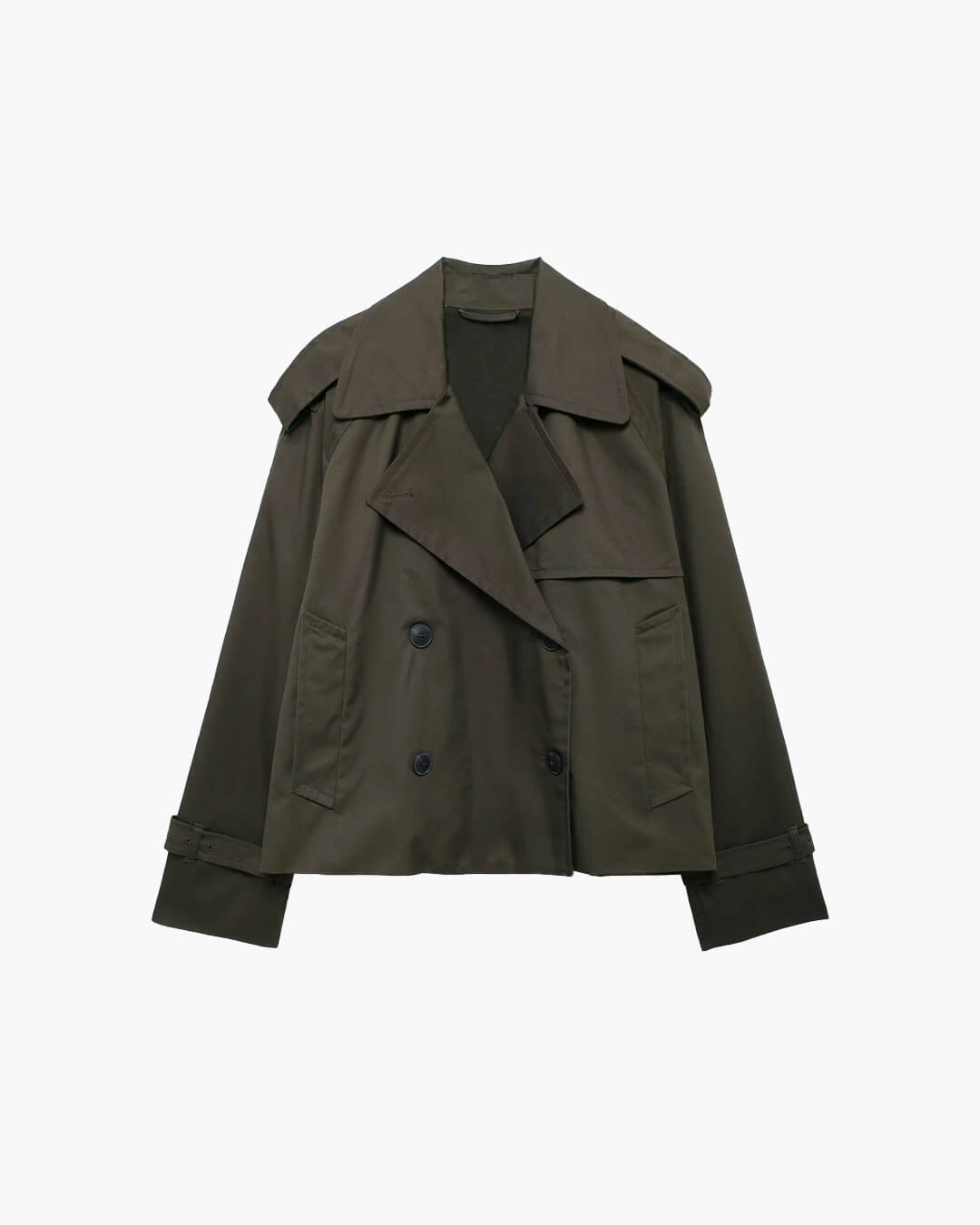 SOERA Dhelia Short Trench Coat - Jackets - 1005007713699485-;ur1763050842443361001 Army Green S