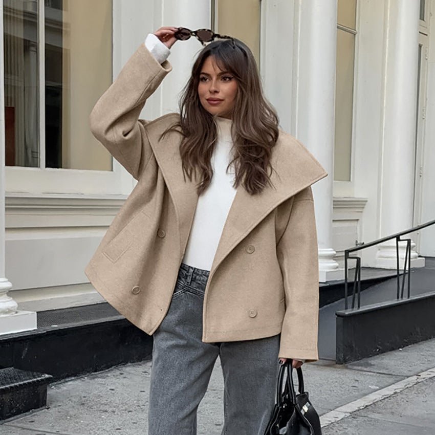 SOERA Emily Double Breasted Coat - Jackets - ZT1766362638986874439 S Beige