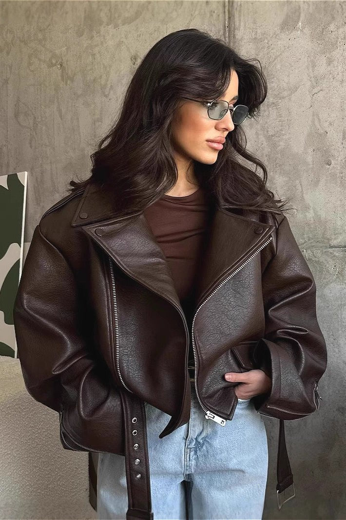 SOERA Gertrude Vegan Leather Jacket - Jackets - kG1768690473142932819 S