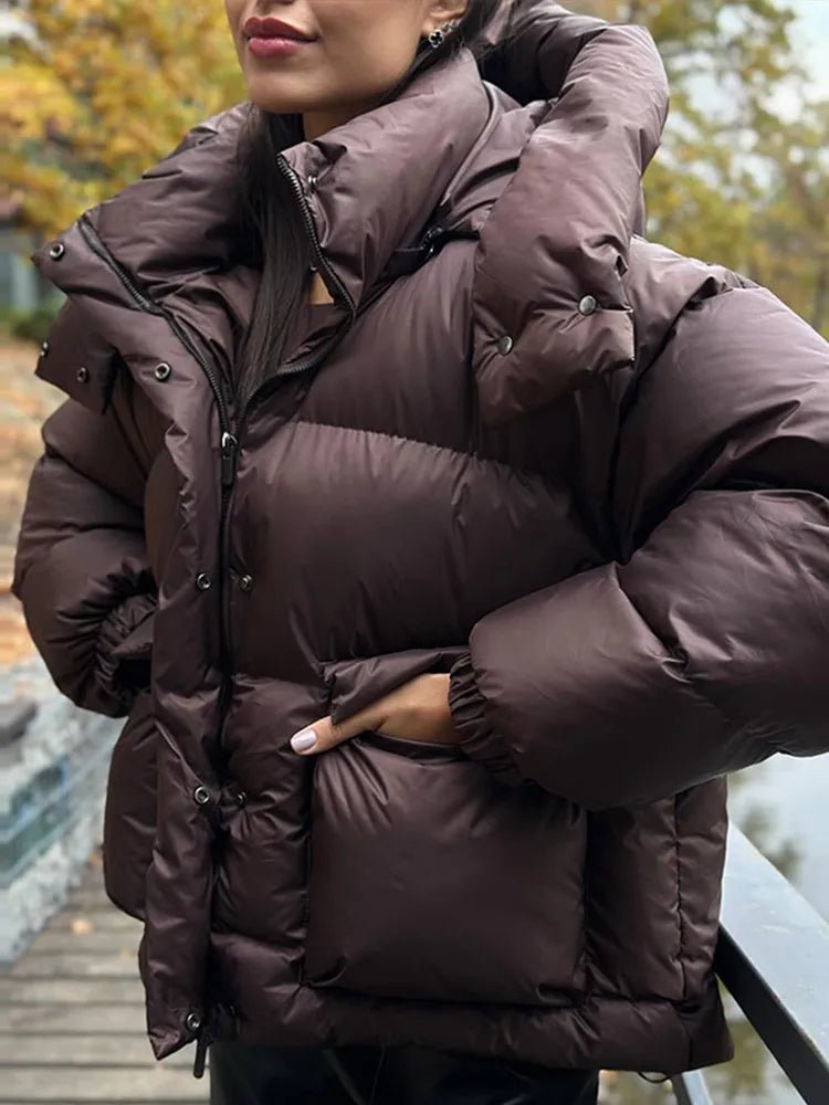 SOERA Janine Hooded Puffer Jacket - Jackets - Xf1762345864134219841 Dark Brown M