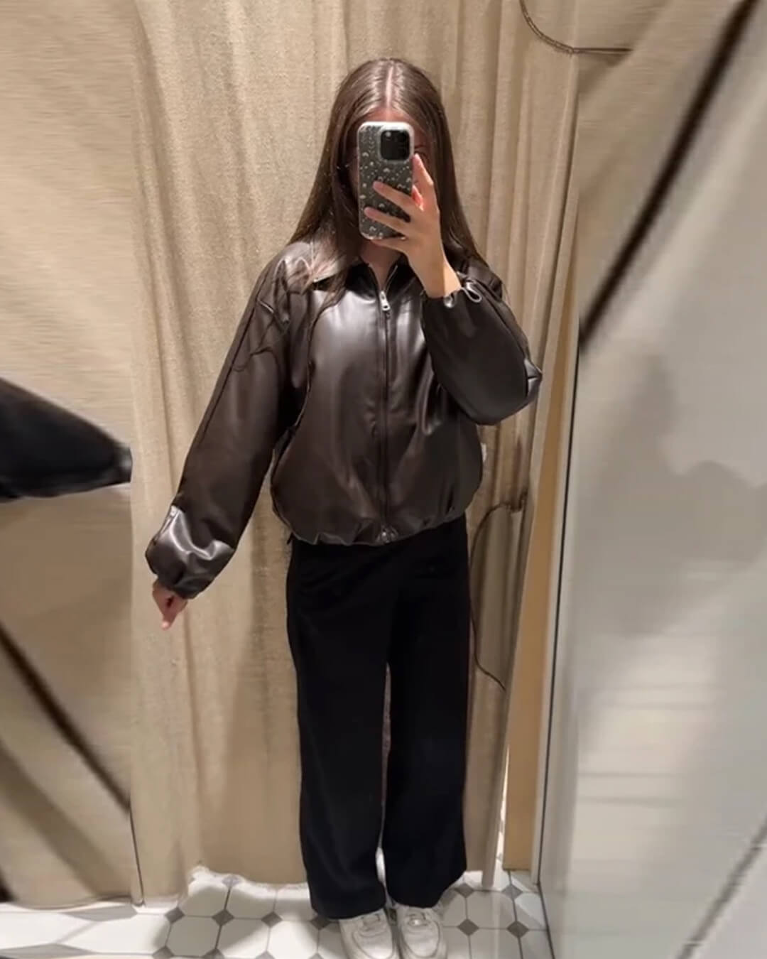 SOERA Marivic Zip Up Faux Leather Jacket - Jackets - Su1775572252224432124 Brown L