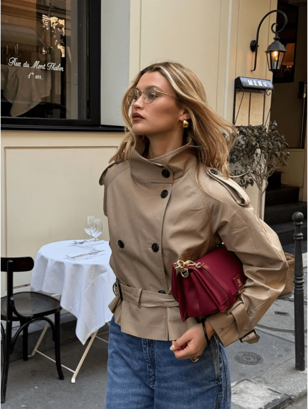 SOERA Sofie Cropped Trench Coat - Jackets - id1761123527991145816 Beige S