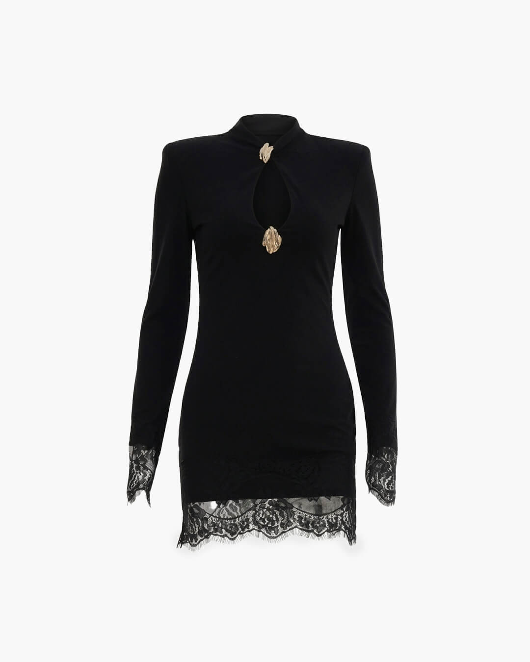 Jane High Neck Keyhole Lace Mini Dress