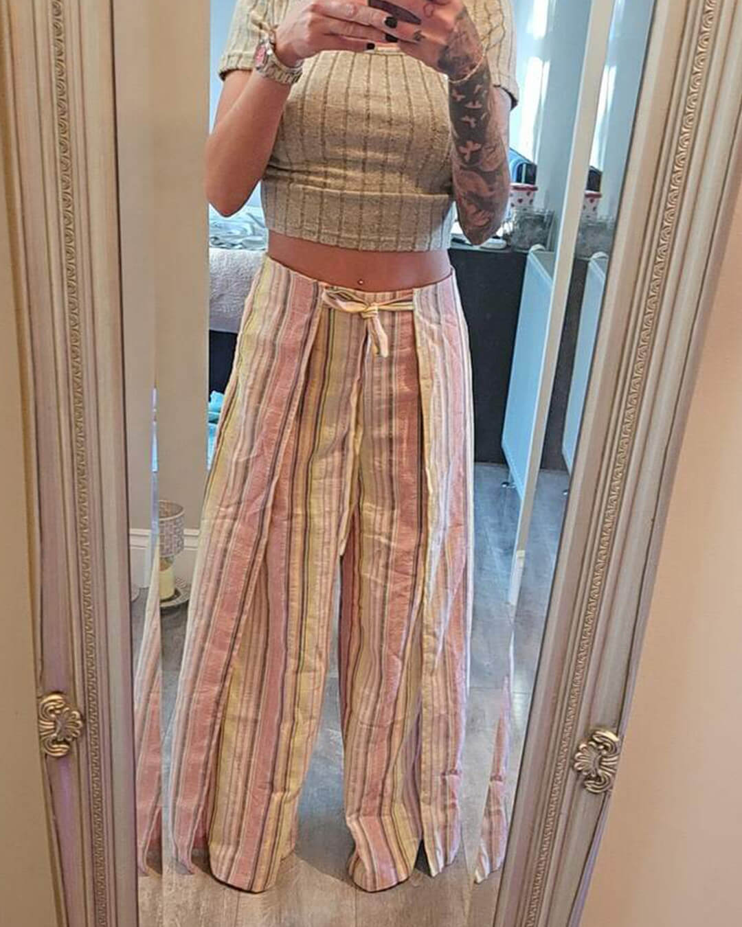 SOERA Julie Vertical Stripe Trousers - Pants - SOERA-346371-DEF-OS-38981 Pink L