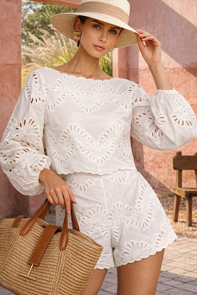 SOERA Tessa Broderie Shorts Set - Shorts Set - SOERA-839747-L-OS-57027 L