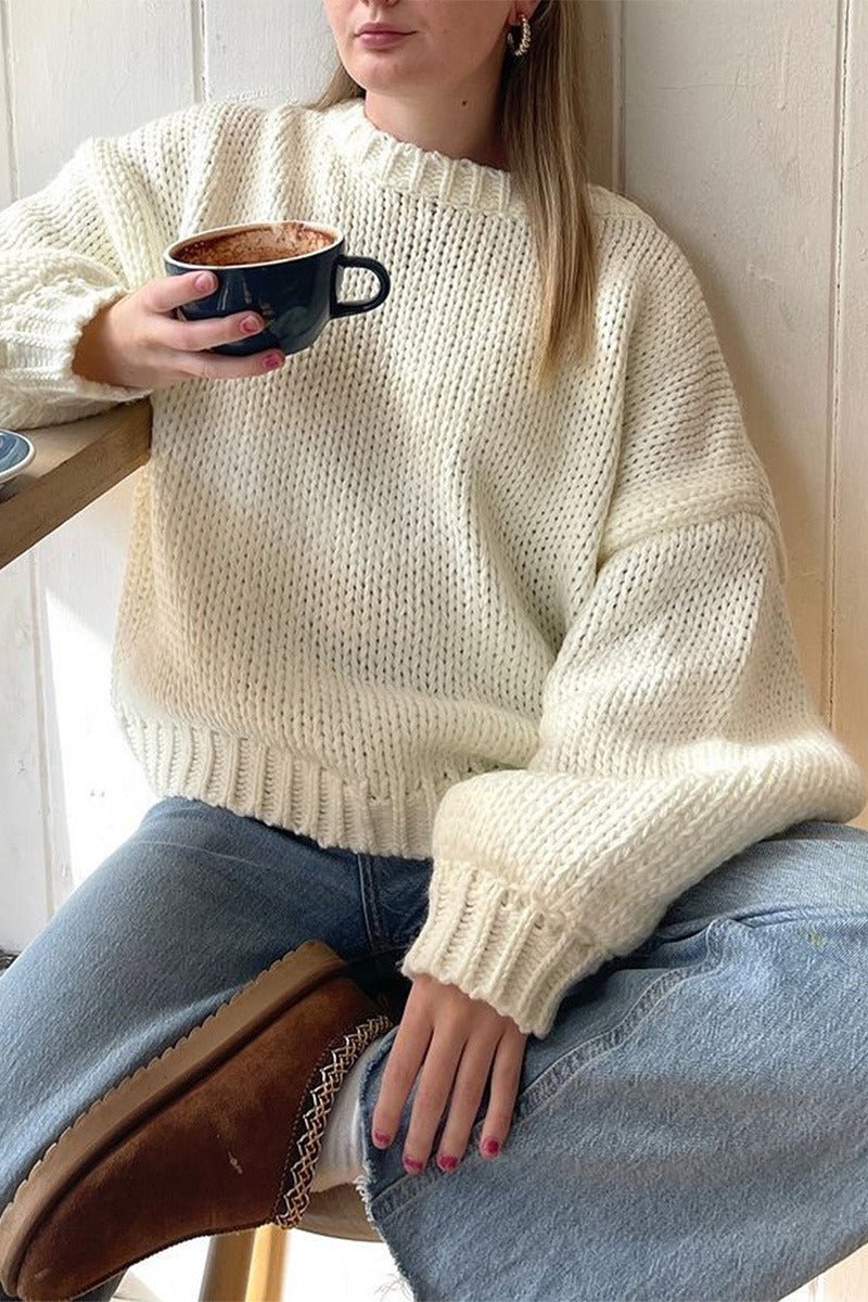 SOERA Janella Loose Knit Sweater - Sweaters & Cardigans - Ut1774532669744034514 White S