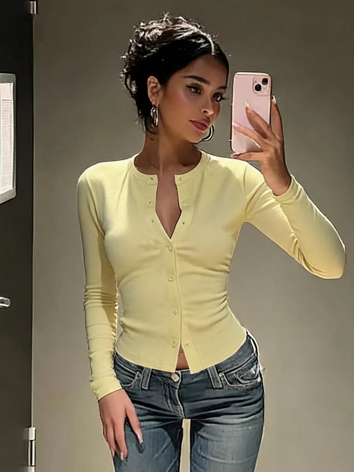 SOERA Evelyn Button Front Ribbed Knit Fitted Top - Top - SOERA-039043-DEF-OS-57957 M